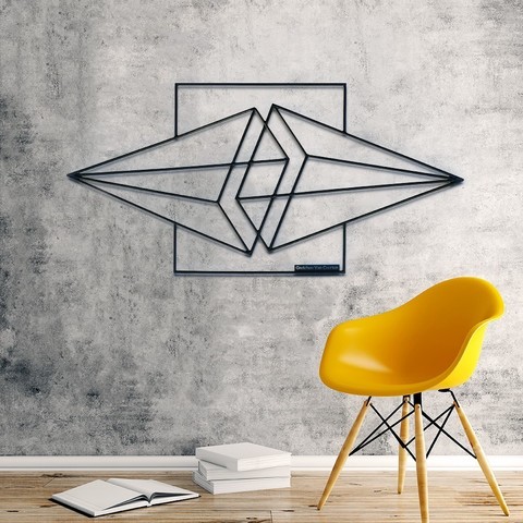 Decoration murale metal geometrique