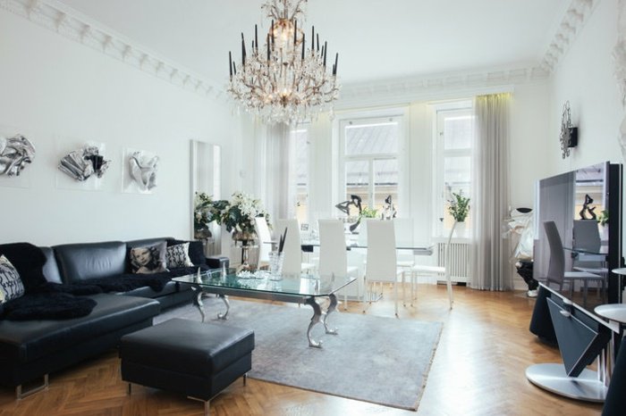 Decoration salon en cuir