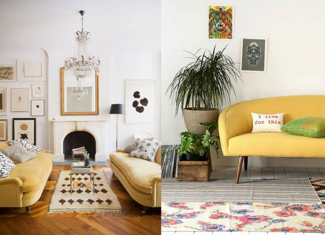 Decoration salon jaune