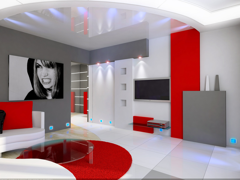 Salon rouge decoration