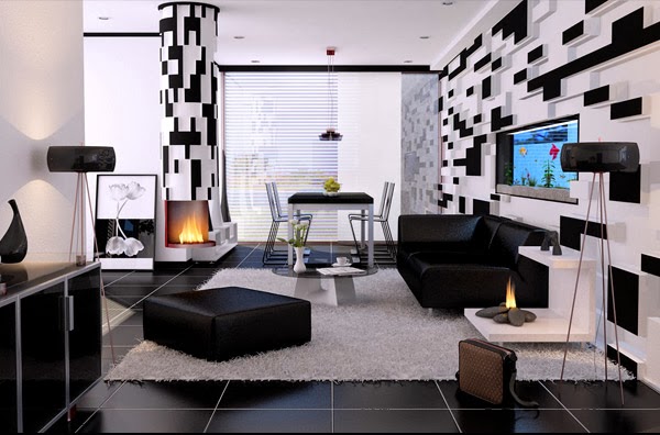 Decoration interieur blanc et noir
