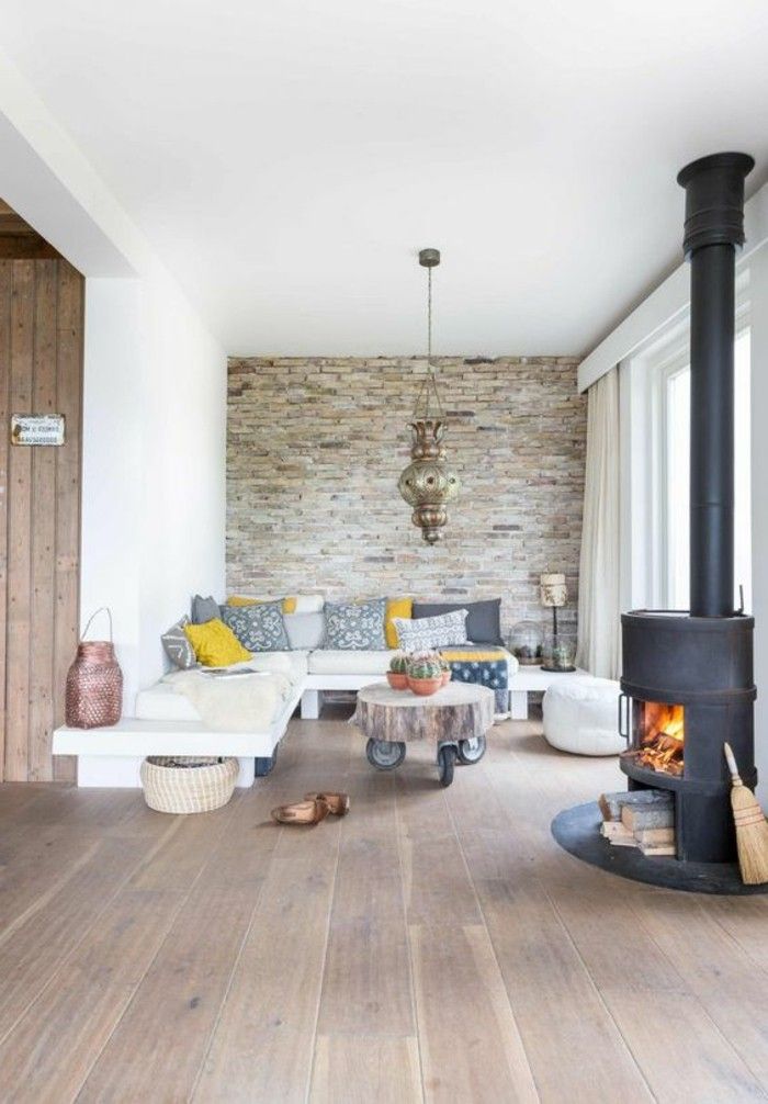 Idee decoration salon parquet