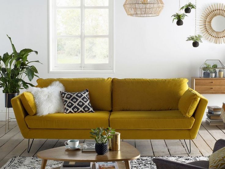 Decoration salon avec du jaune