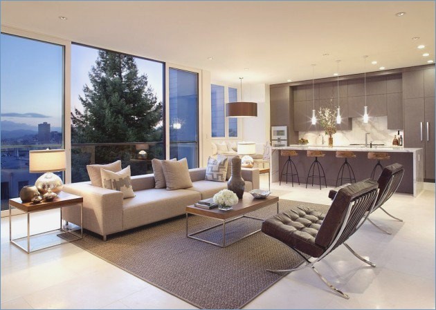 Decoration salon taupe beige