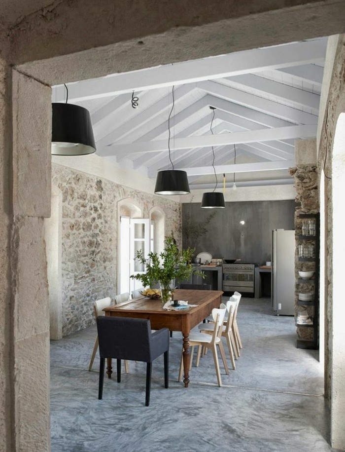 Decoration interieur de maison en pierre
