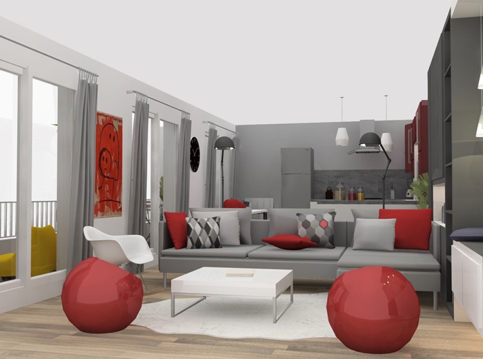 Decoration interieure salon contemporain