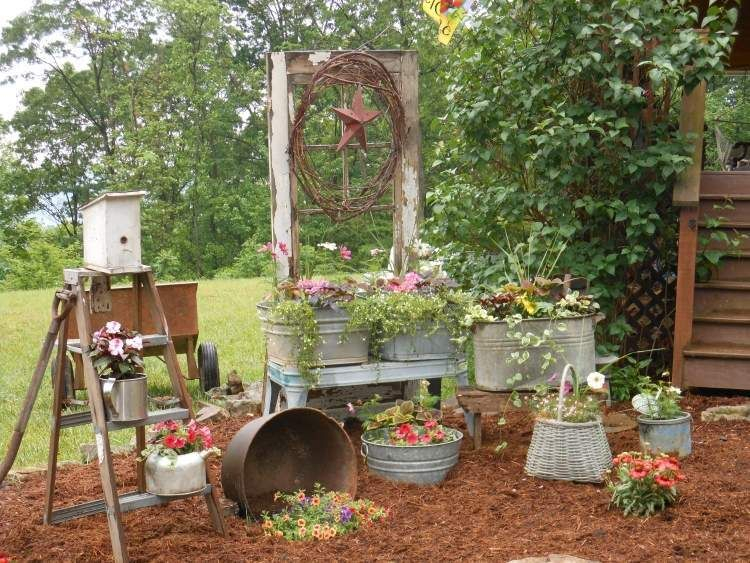 Decoration jardin avec de la recup