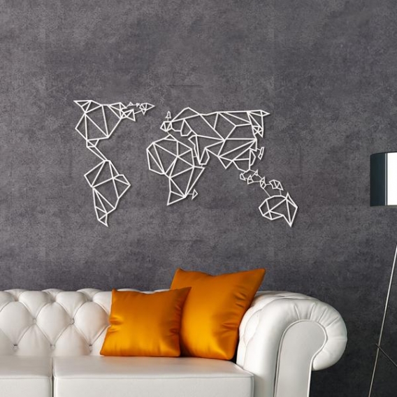 Decoration murale avec carte du monde