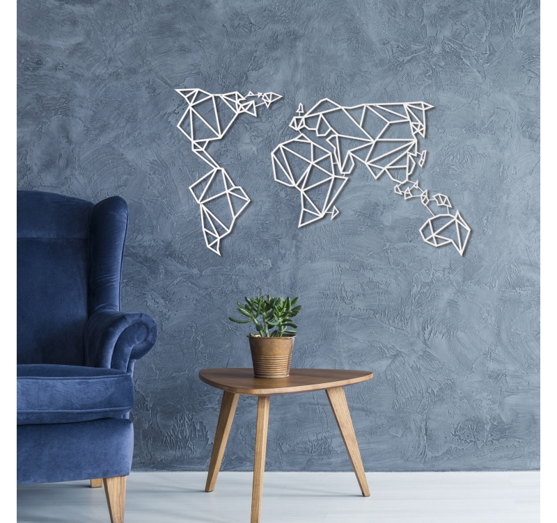 Decoration murale blanche metal