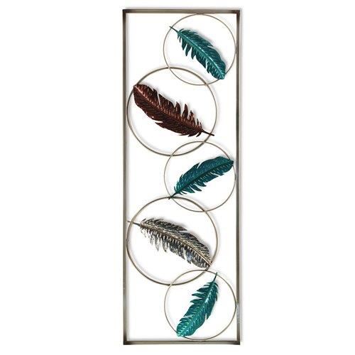 Decoration murale plume metal