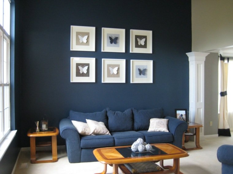 Decoration salon ton bleu
