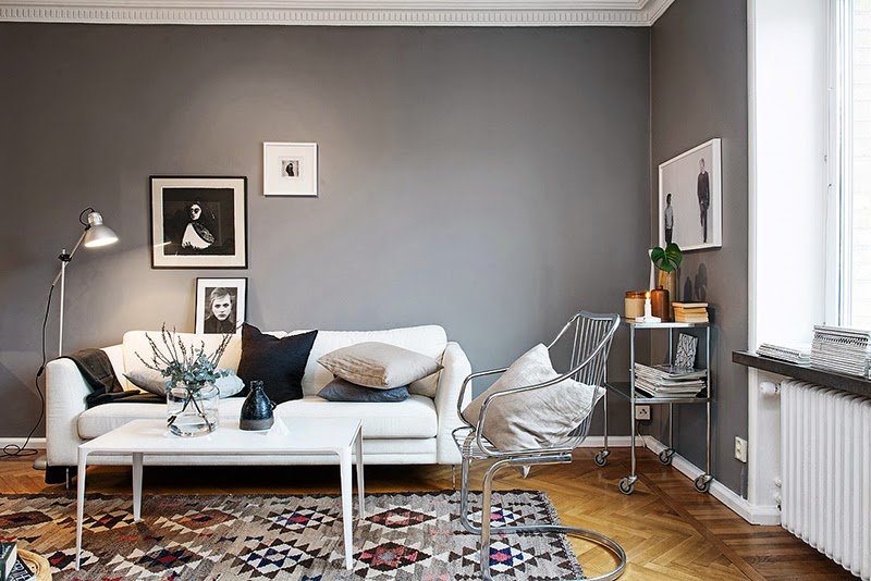 Decoration interieur mur gris