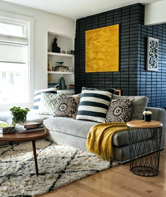 Decoration salon moutarde