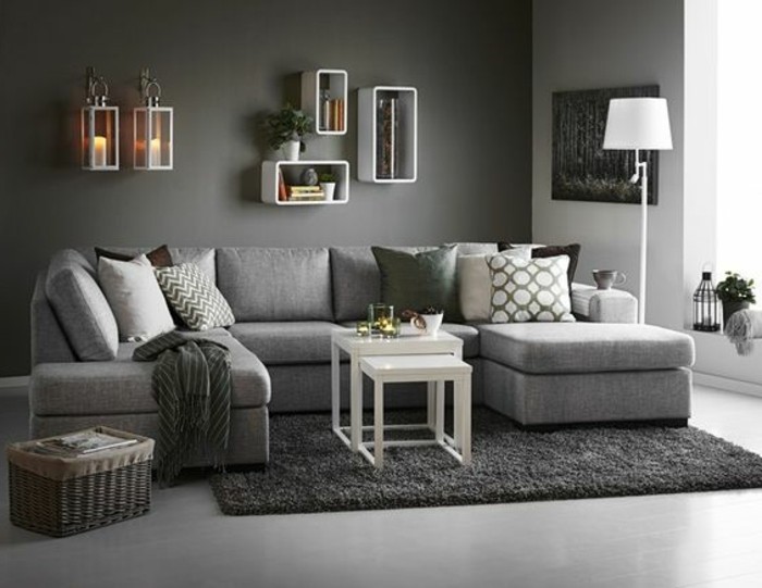 Decoration mur salon contemporain