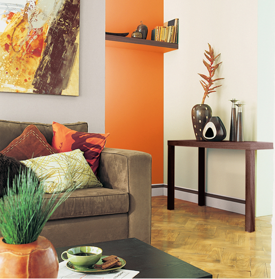 Decoration maison orange et marron