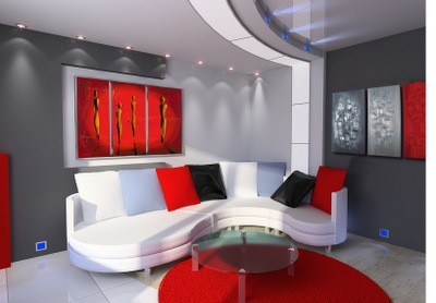Décoration de salon rouge