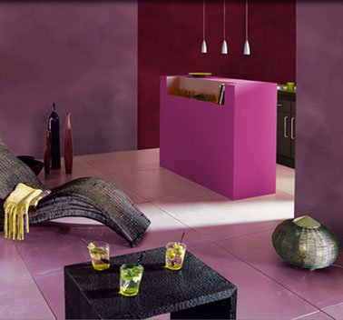 Decoration salon couleur rose