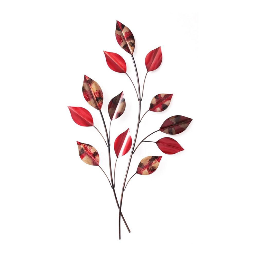 Décoration murale métal rouge