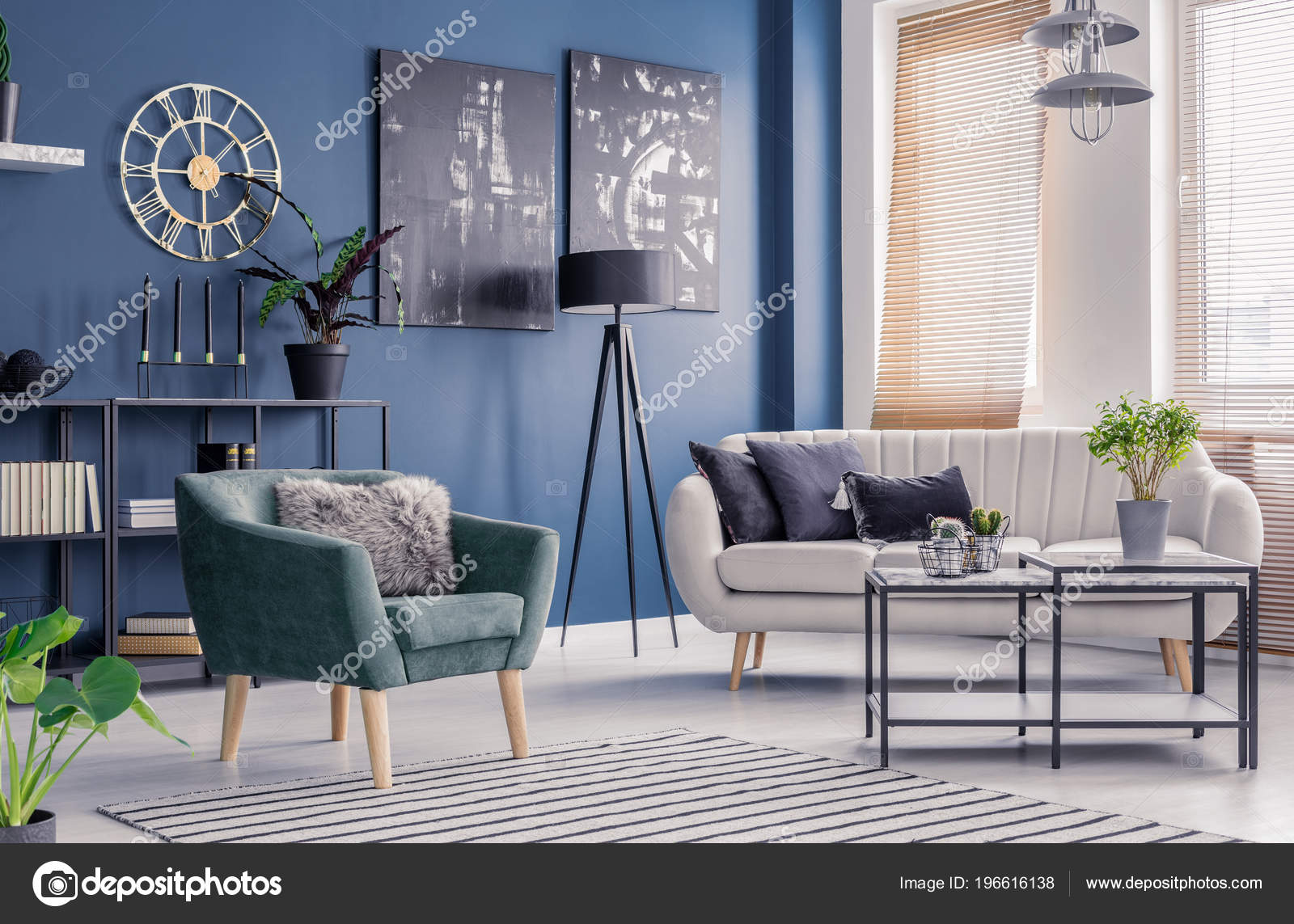 Decoration interieur bleue