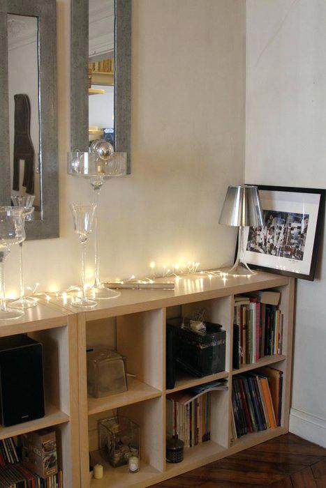 Decoration guirlande lumineuse salon