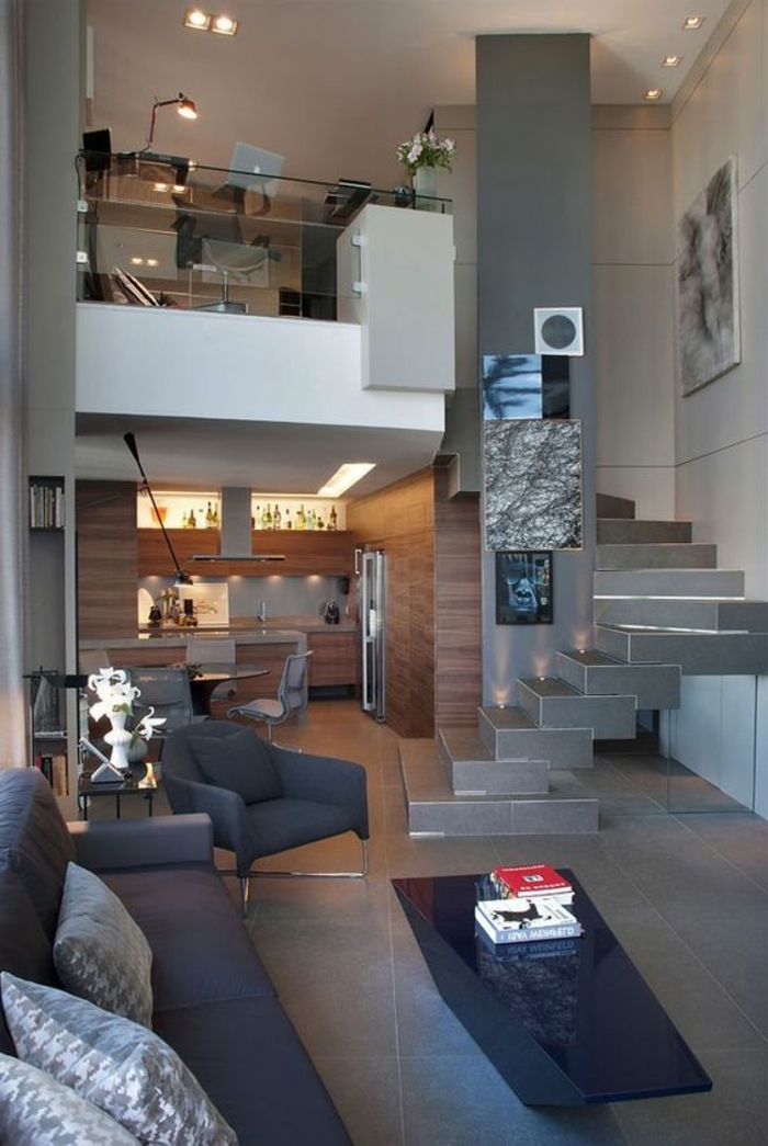 Décoration salon avec mezzanine