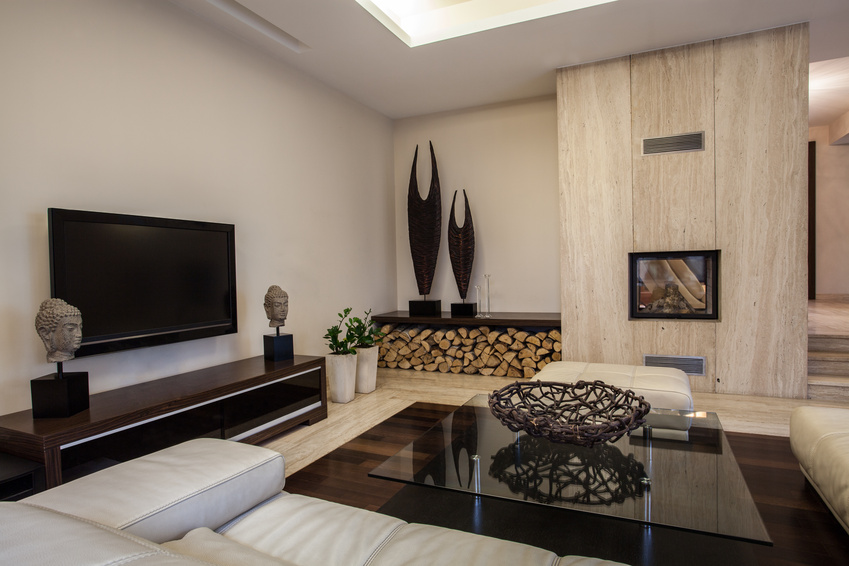 Idee decoration salon taupe