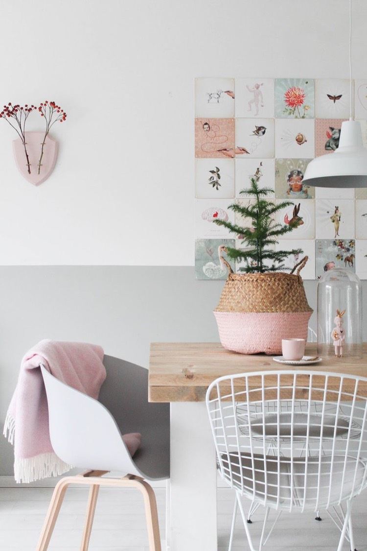 Decoration peinture murale bicolore