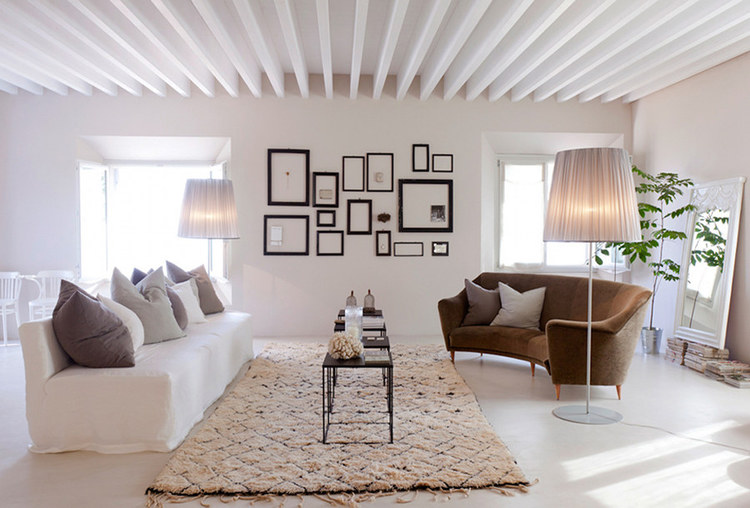 Décoration salon canapé beige