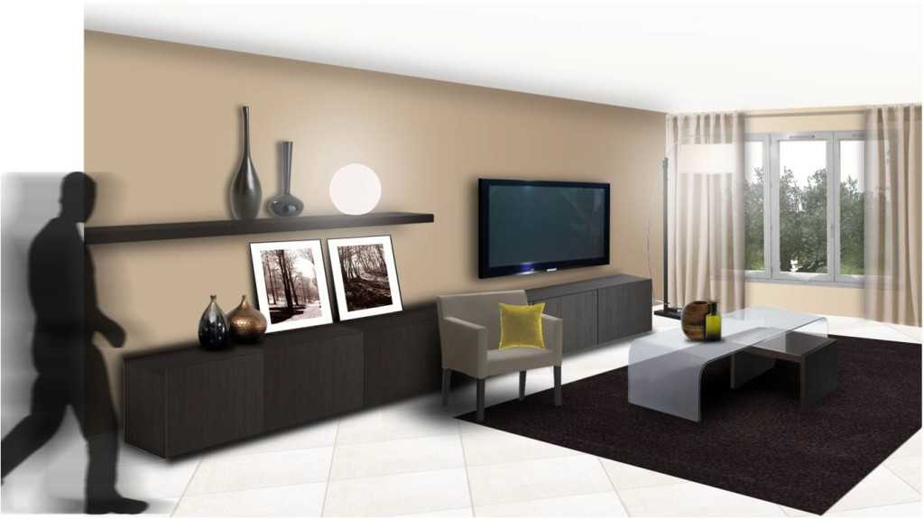 Décoration salon taupe et noir