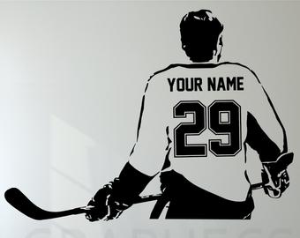 Décoration murale autocollante hockey