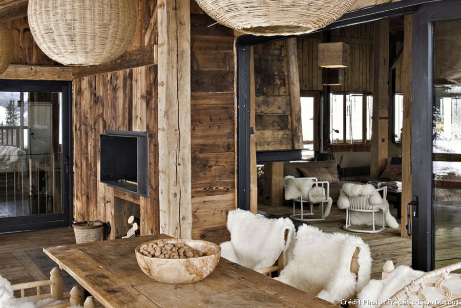 Decoration interieur salon chalet