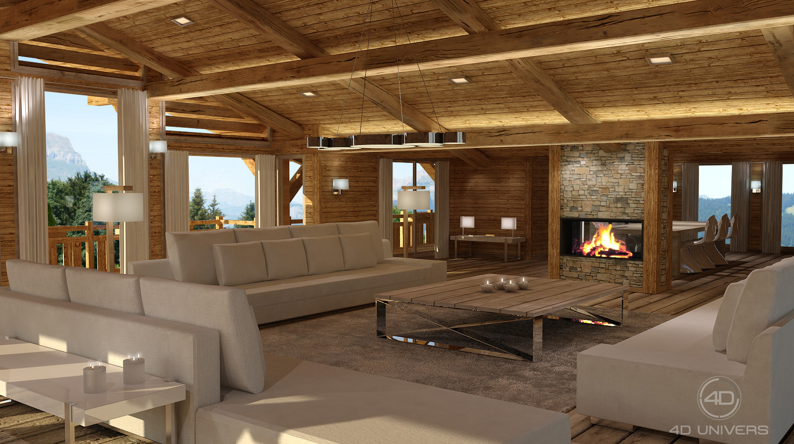Decoration salon en chalet