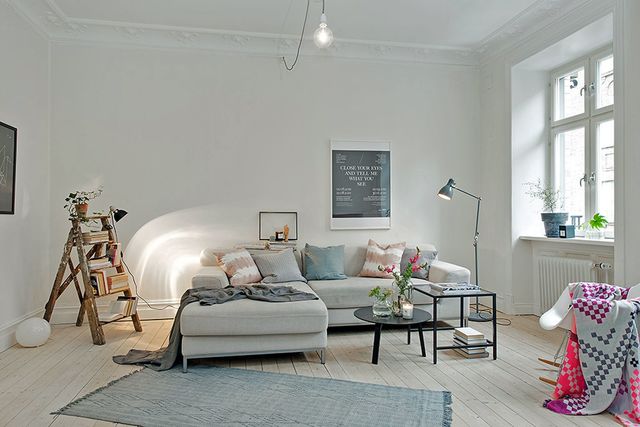 Décoration scandinave salon blanc