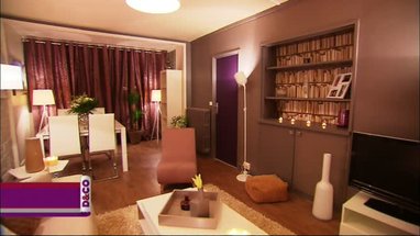 Décoration salon taupe et orange