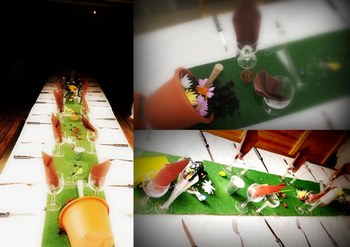 Décoration de table thème jardin