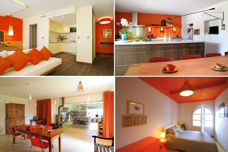 Decoration de salon couleur orange