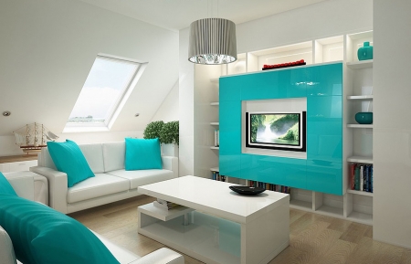 Salon decoration turquoise