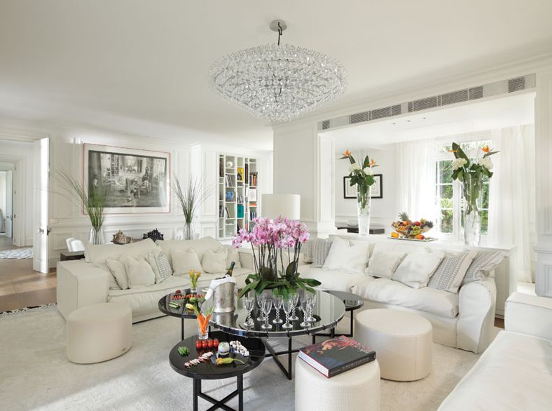 Decoration d'un salon blanc