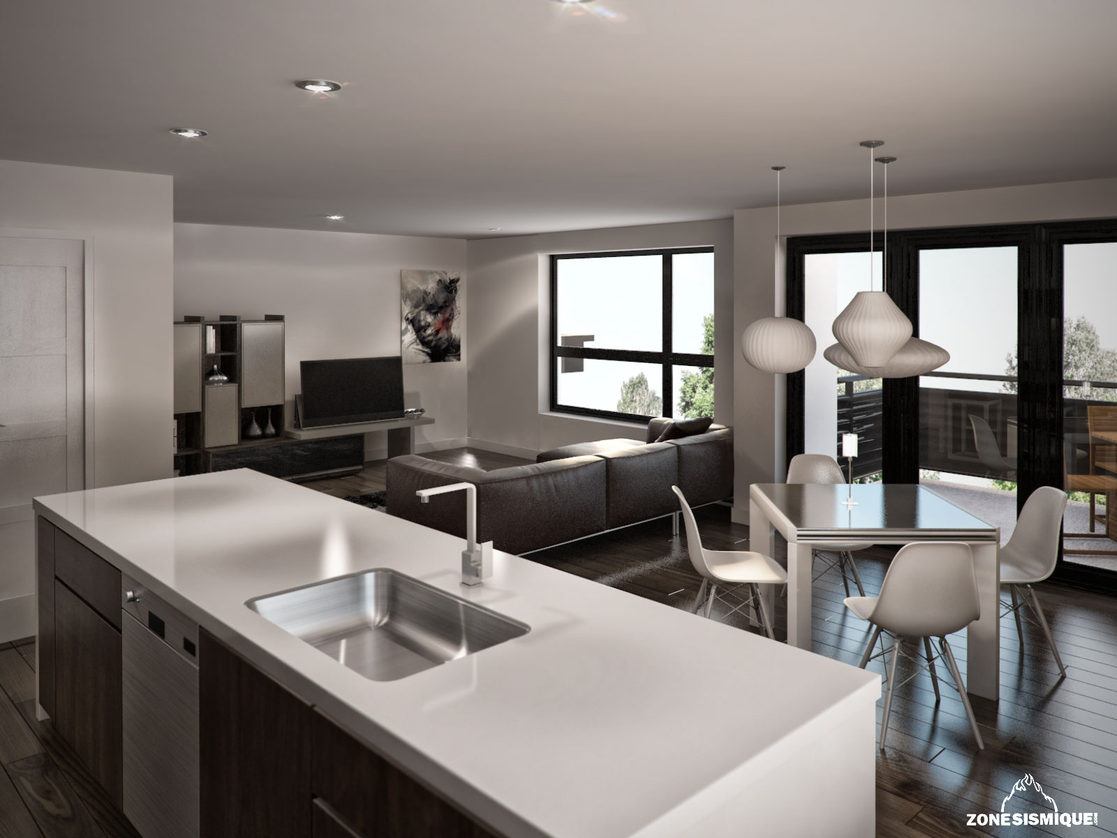 Idee decoration salon cuisine