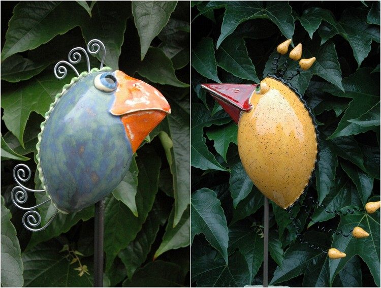 Decoration de jardin en poterie