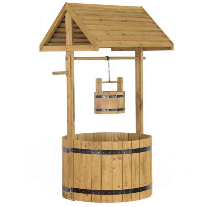 Puits en bois decoration jardin