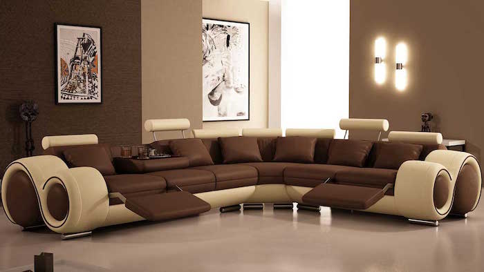 Decoration salon peinture chocolat