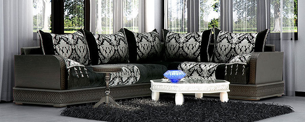 Decoration salon marocain gris