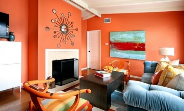 Decoration salon orange vert