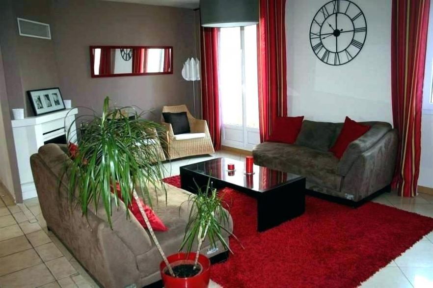 Décoration salon rouge et gris