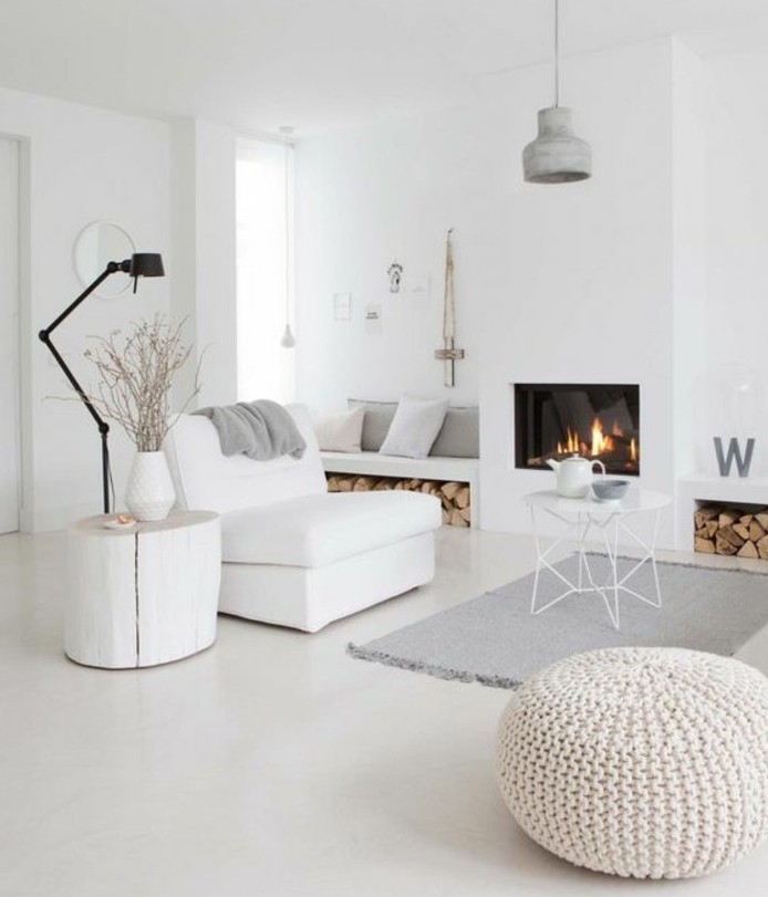 Décoration salon moderne blanc
