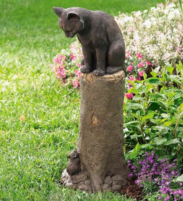 Chat décoration jardin