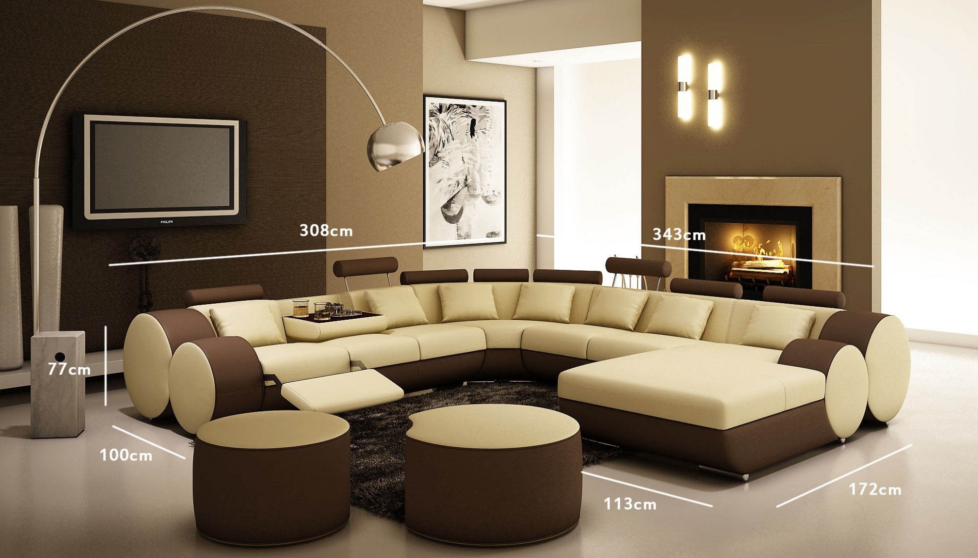 Decoration salon beige et noir