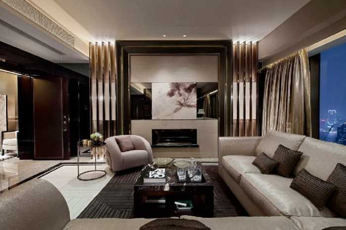 Décoration salon moderne taupe