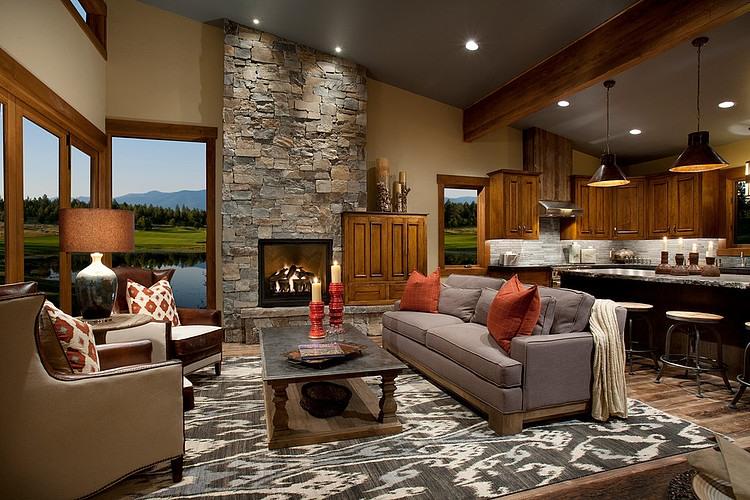 Salon bois decoration